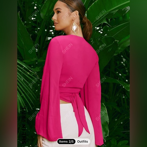 NWT wrap tie crop blouse - Picture 6 of 8